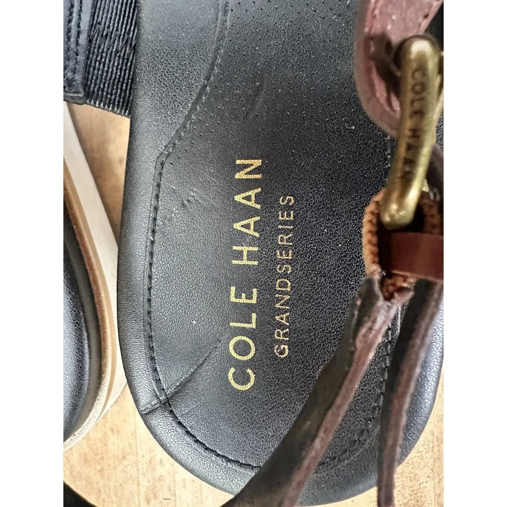 Cole Haan Peyton Flatform Sandals Black Brown Capsule Comfort Sz 7.5 B Women's